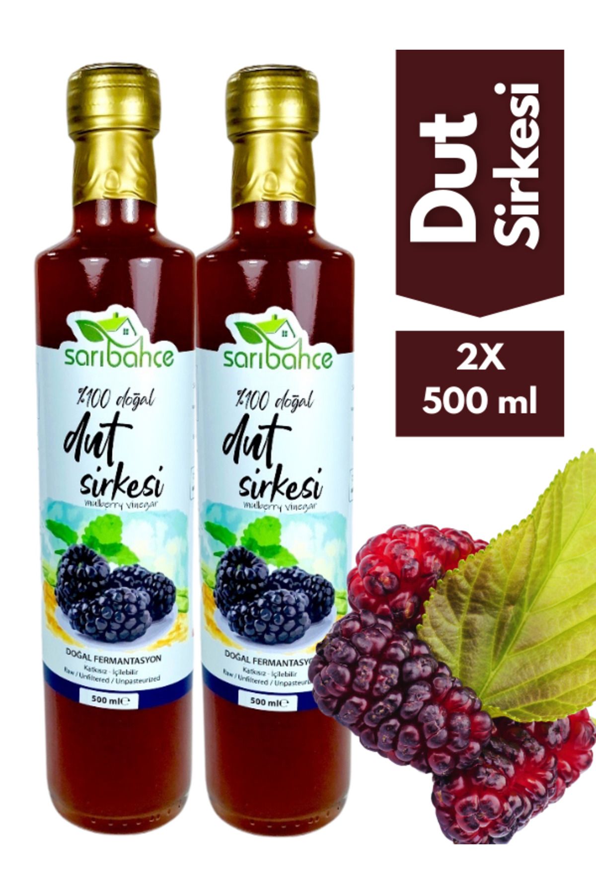 Sarıbahçe Dut Sirkesi 500 ml2'li Paket - Orga...