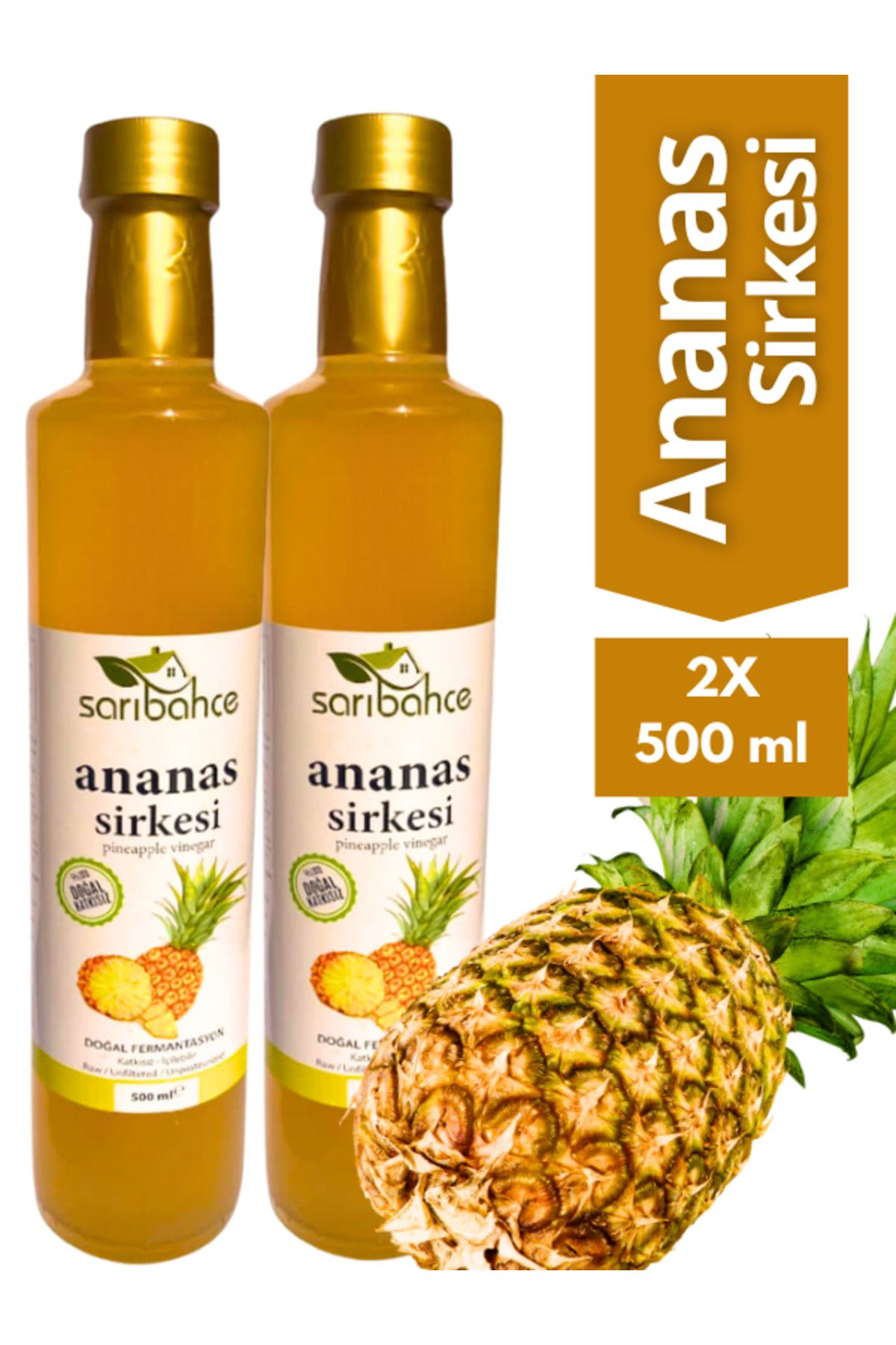 Sarıbahçe Ananas Sirkesi 500ml 2'li Paket - O...