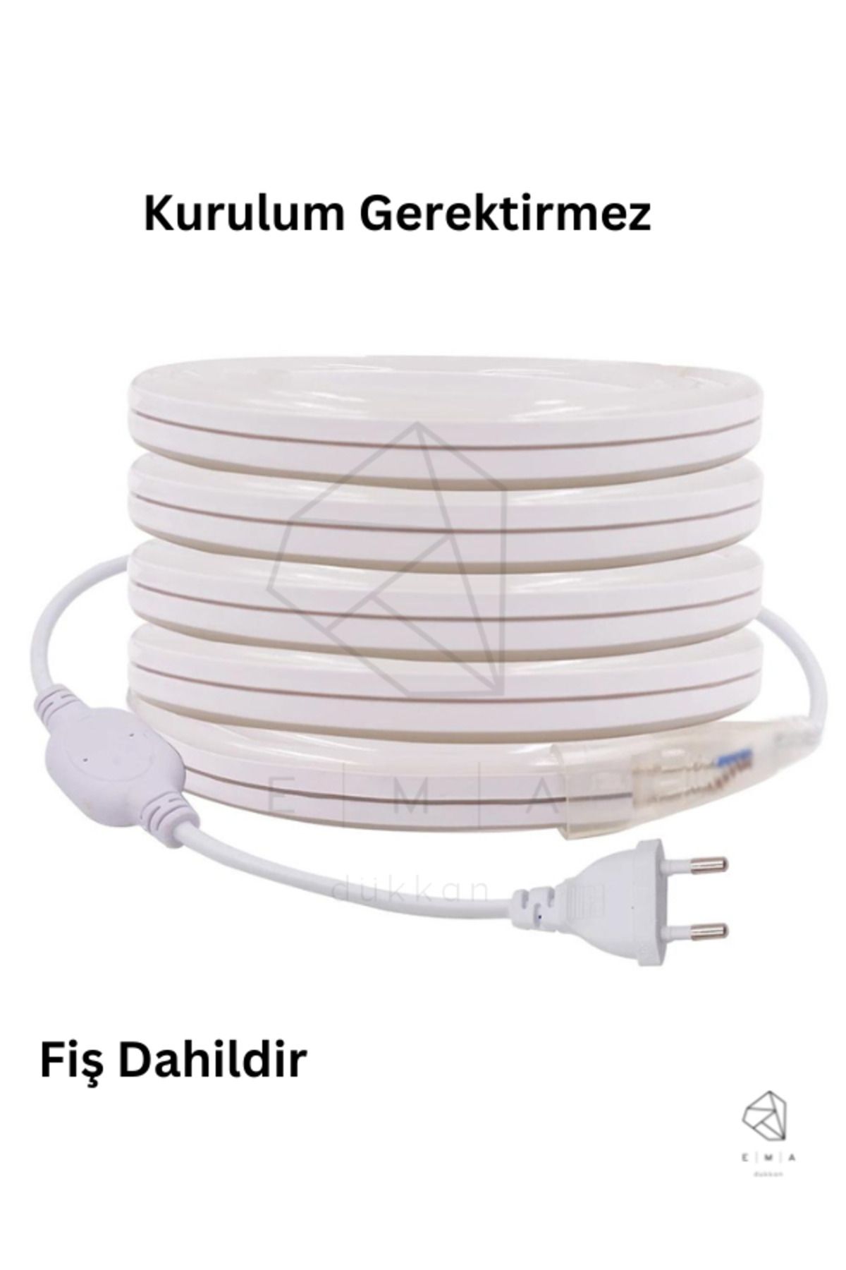 50 Metre Gün Işığı 220 Volt Neon Led Tak Çalıştır Esnek Şerit Neon Led Aydınlatma 8x16 Mm Hortum Led