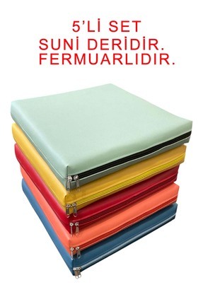 Okul Anaokulu Kreş 5'li Set 40x40x5 Cm Içi Süngerli Renkli Minder Seti Oyun Minderi Image 0