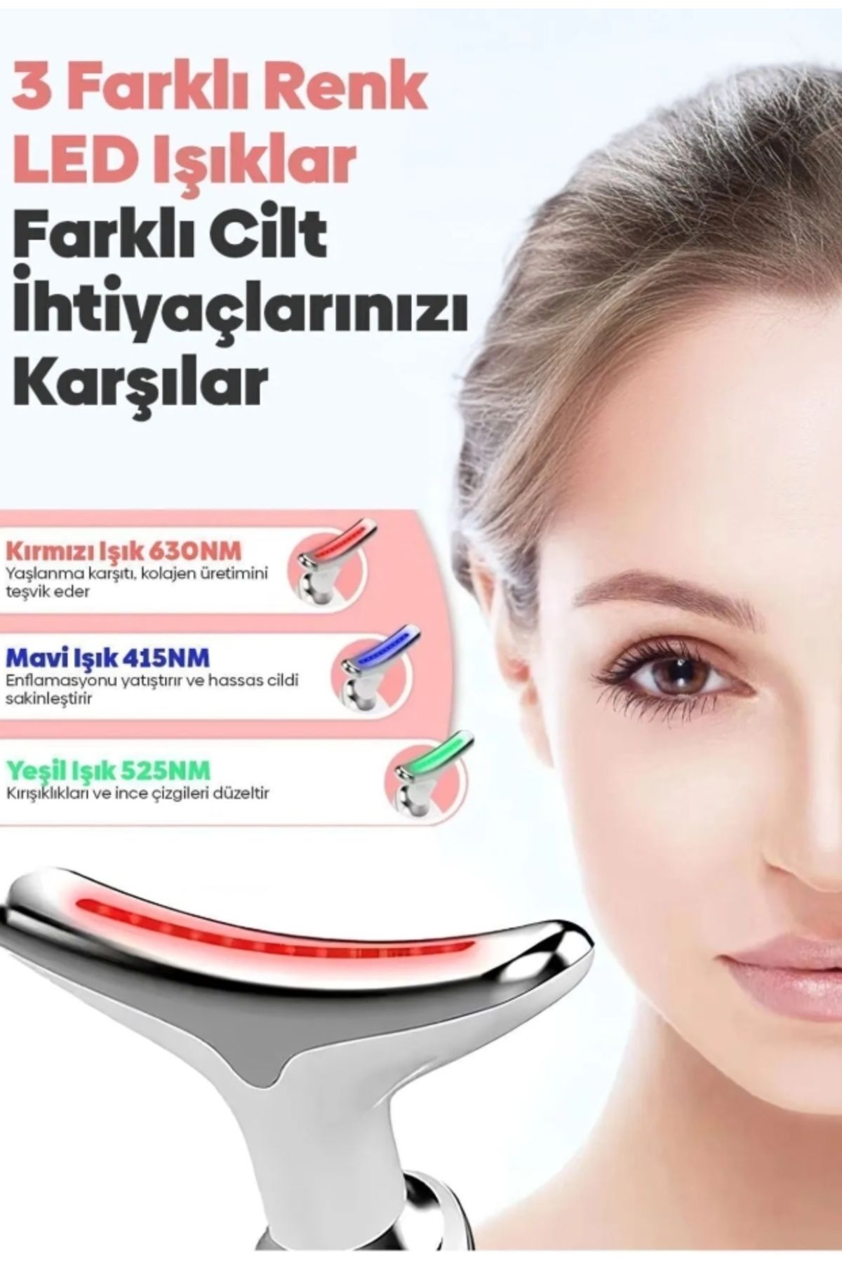 Yüz Ve Boyun Kırşıklık Giderici Ems Cihazı ( Gıdık,Sarkma,Kırışıklık) + Saç Boyama Şişesi Hediye