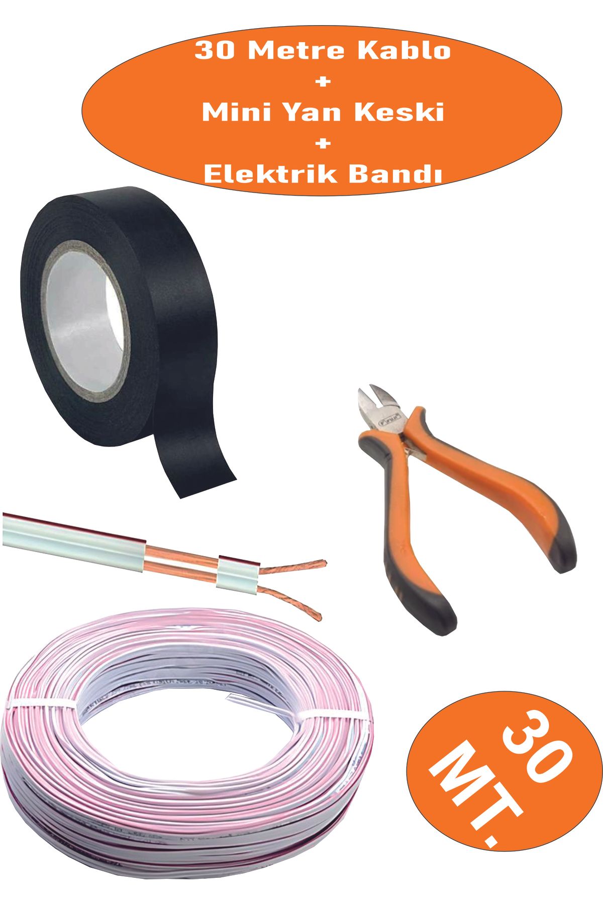 Dempol 0.75 Kablo + Yan Keski+ Elektrik Bandı...