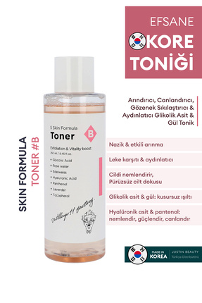 B Skin Formula Toner - Arındırıcı, Canlandırıcı Ve Sıkılaştırıcı Gül & Glikolik Asit Tonik 250ml Image 0