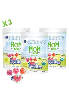 3'lü Organik Lolipop C Vitaminli 3 Farklı Meyve Aromalı Image 0