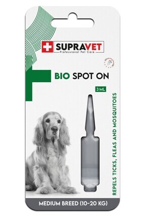 Supravet Orta Irk Köpek Deri ve Tüy Bakım Ense Yağı; Bit Pire Kene Dış Parazit Bitkisel Damla 3 ml Image 0