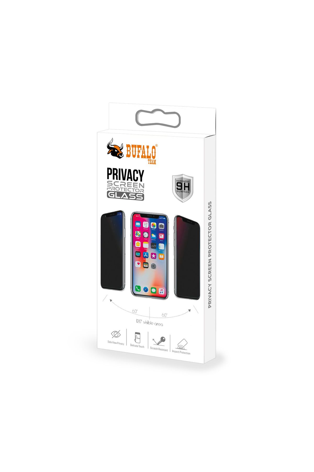 İphone 12 Mini Hayalet Privacy Gizli Cam Ekran Koruyucu Siyah