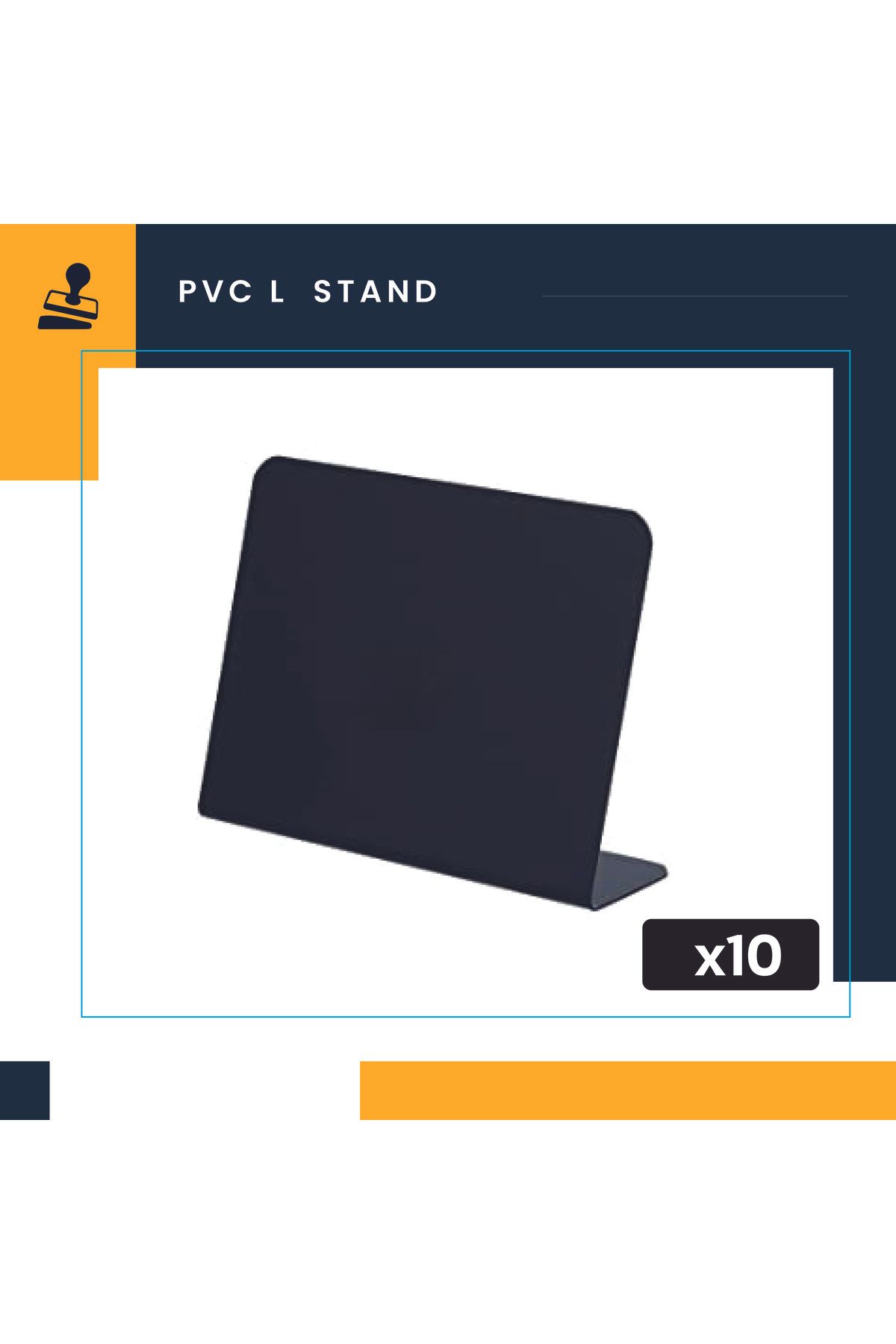 Pvc Büyük L Kara Tahta Stand 10x10 Cm , Pastane,fırın,büfe,parti Masa Stand, Yazması Kolay