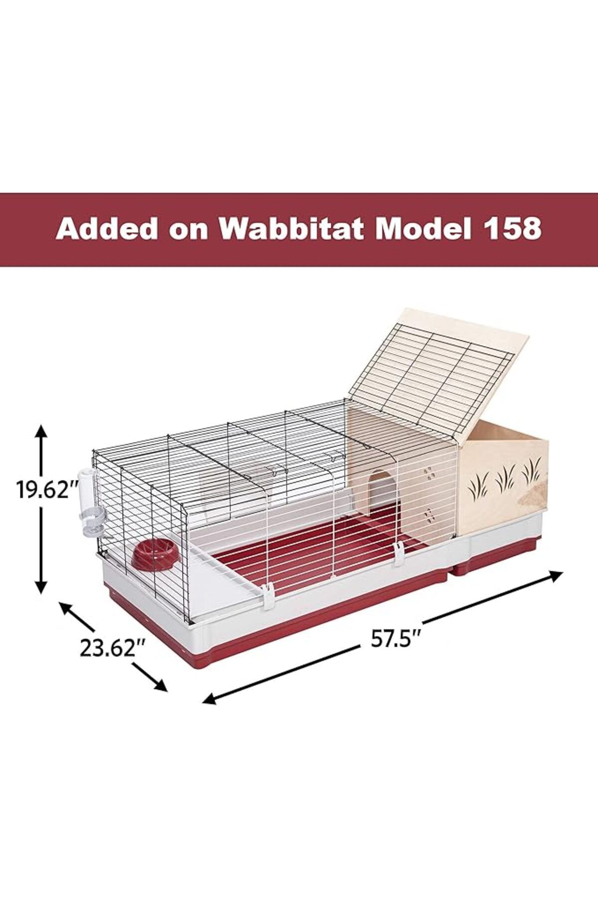 MidWest Homes for Pets 158 & 158XL, 158HEX Midwest modelleri için uygun ahşap tavşan ahırı uzatması