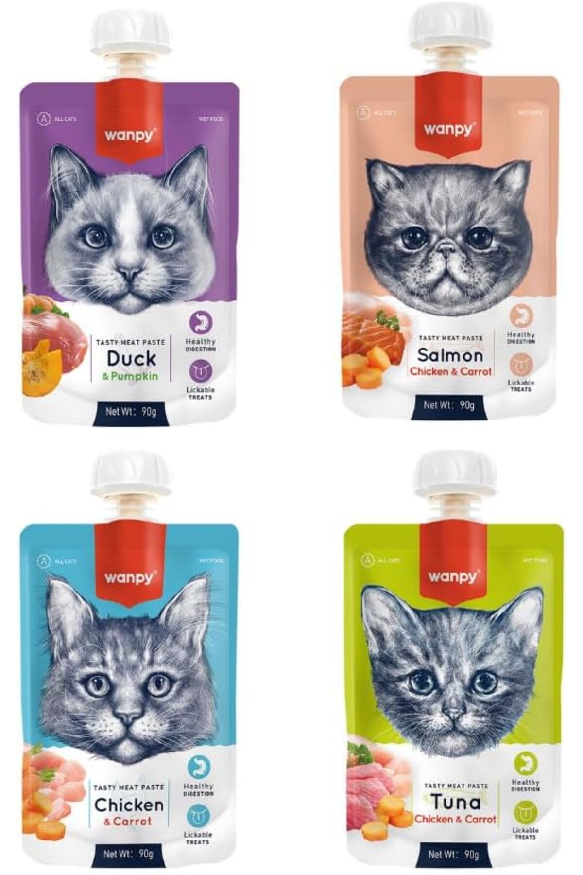 4 Çeşit Kedi Et Ezmesi (90GR X 4 ADET)