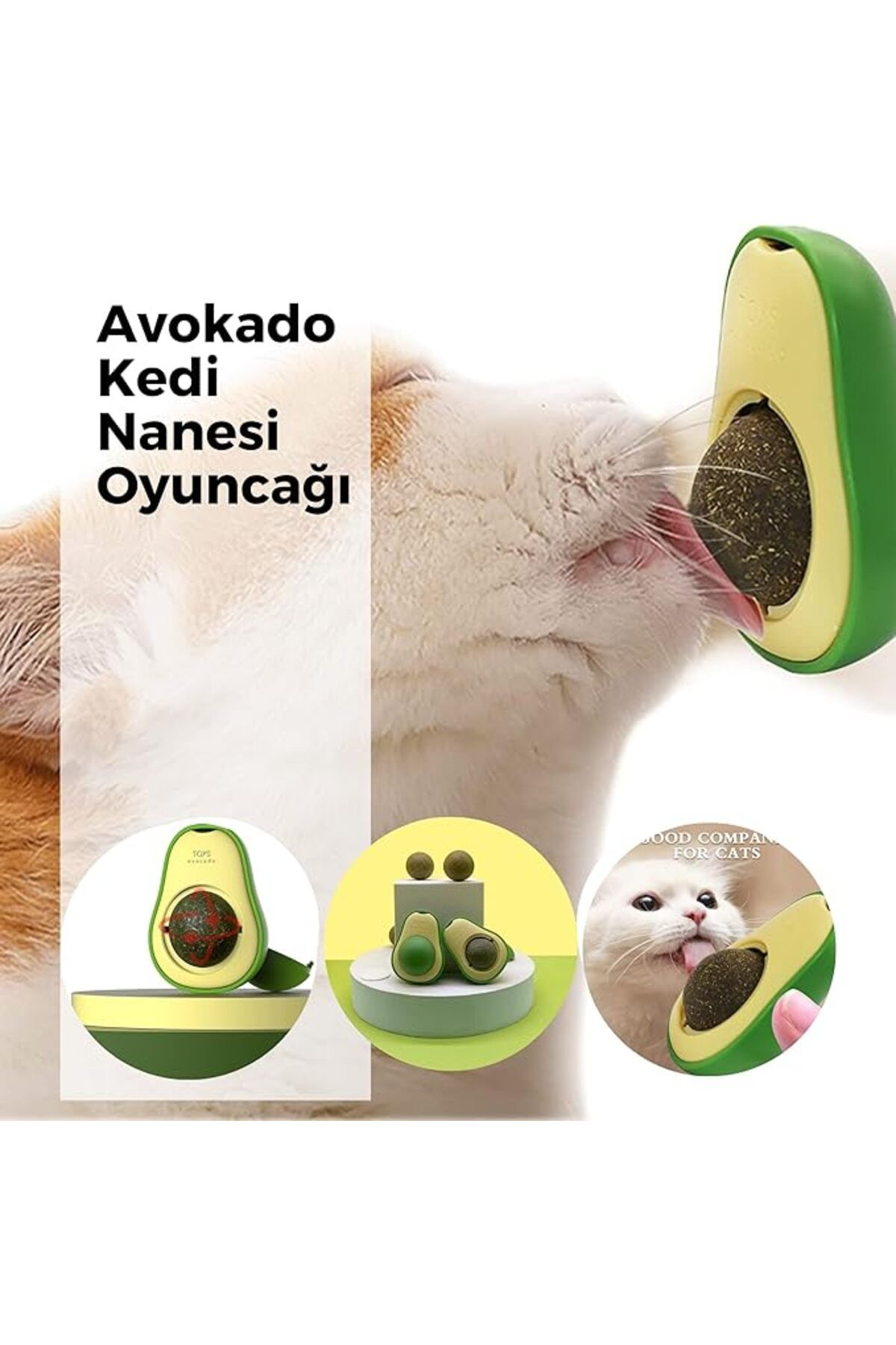 okavango Avokado Kedi Nanesi Kedi Otu Topu Kedi Oyuncağı Yapışkanlı (1 Adet)