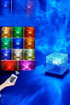 Kumandalı Kristal Kuzey Işıkları | Su Dalgası Lambası | Aqua Glow Lamp | Kutup Işıkları Image 0
