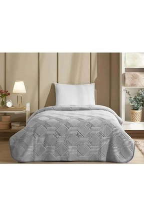 Trendy Art Deco Çift Kişilik Battaniye (220X240)-KOYU GRİ Image 0