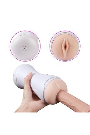 Usb Şarjlı 10 Fonksiyonlu Sesli & Titreşimli Realistik Suni Vajina Mastürbatör Image 0