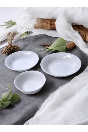 Lidya Beyaz Porselen Çukur Yemek Tabağı 19 Cm - 6 Adet Image 2