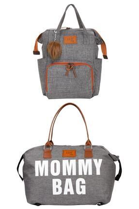 Anne Bebek Bakım Sırt Çantası Termal Biberonlu Ve Mommy Bag Anne Bebek Bakım Çantası 2'li Set Image 0