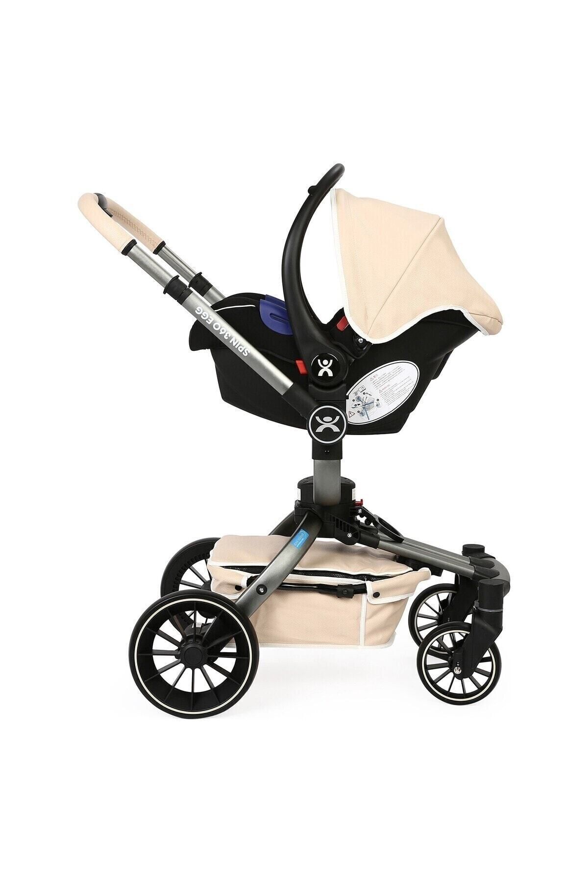 چرخش 360 درجه کودک کالسکه Latte Case Grey