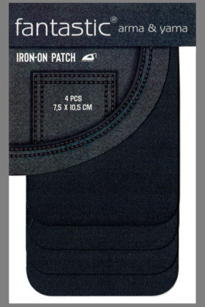 4'lü Paket Ütü Ile Yapışan Dokuma Arma Patch Giysi & Kıyafetler Için (SİYAH) Yama Kolay Uygulama Image 0