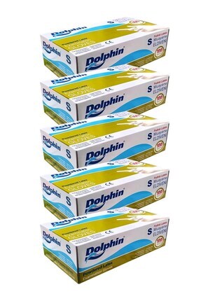 Tek Kullanımlık Lateks Beyaz Pudralı Small ( S ) Muayne Eldiveni - 100 Adetlik 5 Paket Image 0