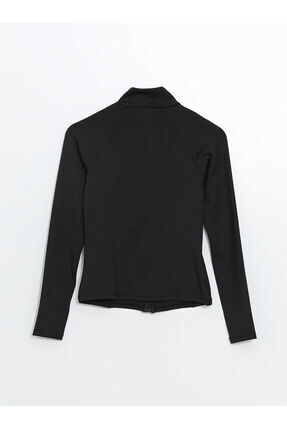 XSIDE ACTIVE Yeni Siyah Kadın Dik Yaka Düz Fermuarlı Sweatshirt Image 5