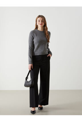 LCW Vision Gri Bisiklet Yaka Kadın Triko Kazak Image 1