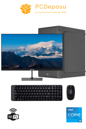 İntel i5 12400 Hazır Sistem - Aerocool + Monitör, 8GB RAM, 256GB SSD - Ofis Masaüstü Bilgisayarı Image 0