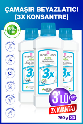 3 Adet - 3x Ultra Konsantre Çamaşır Beyazlatıcı 750 gr ( 3'lü Set ) Image 0