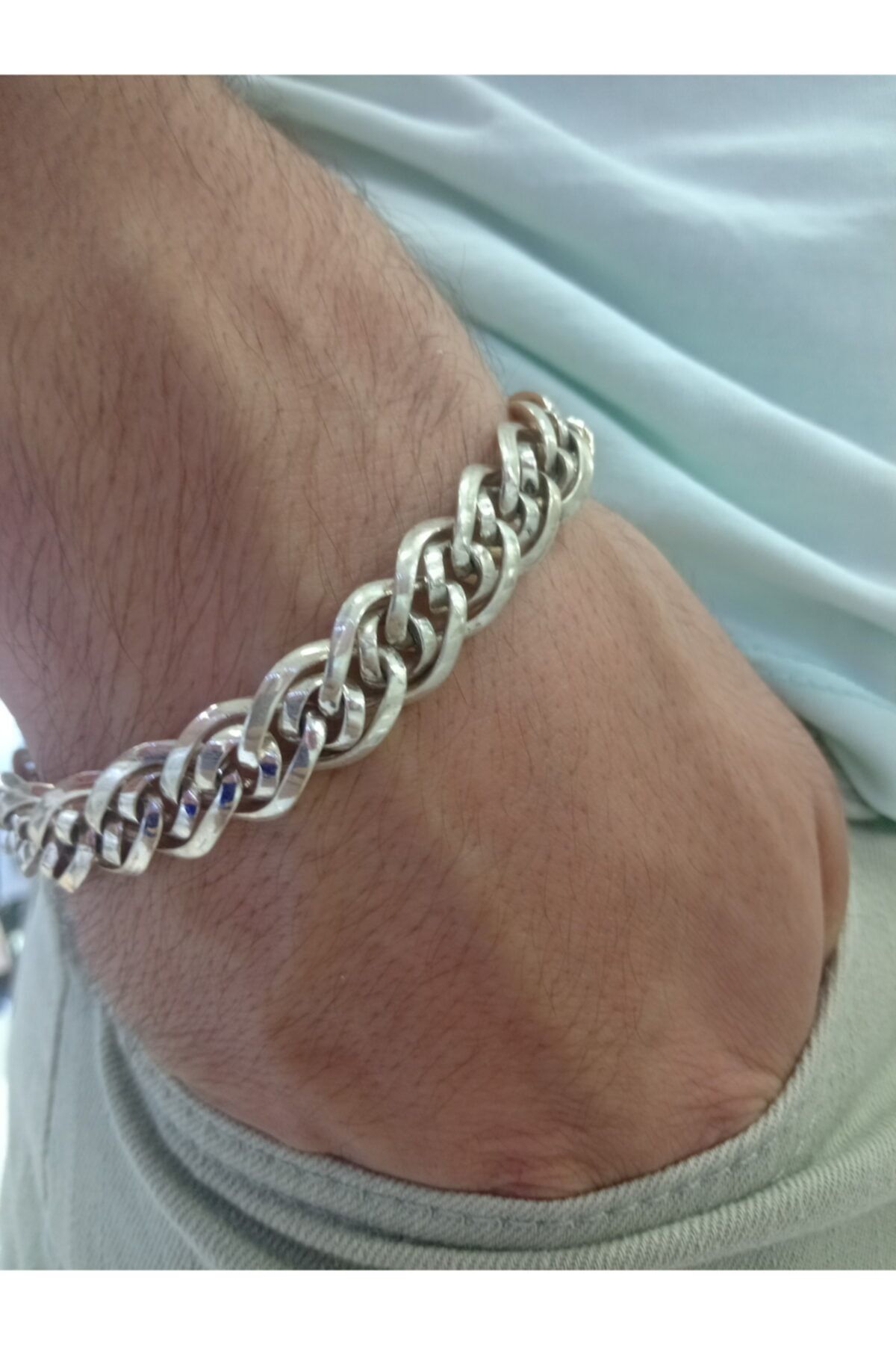 CMJEWELS Erkek Masif Elişi 42,24 gr 925 Gümüş Bileklik
