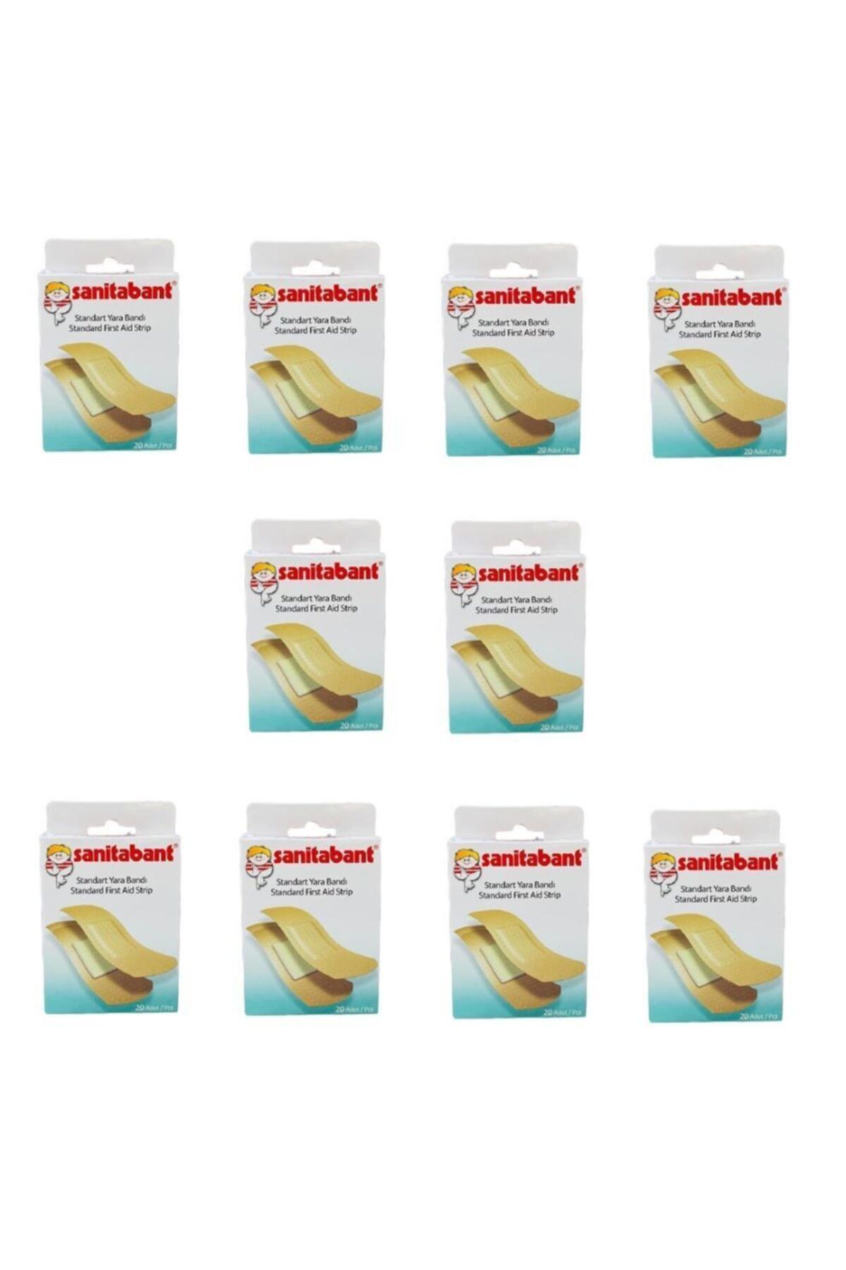 Sanitabant Standart Yara Bandı 20 Li 10 Kutu (200 Adet)