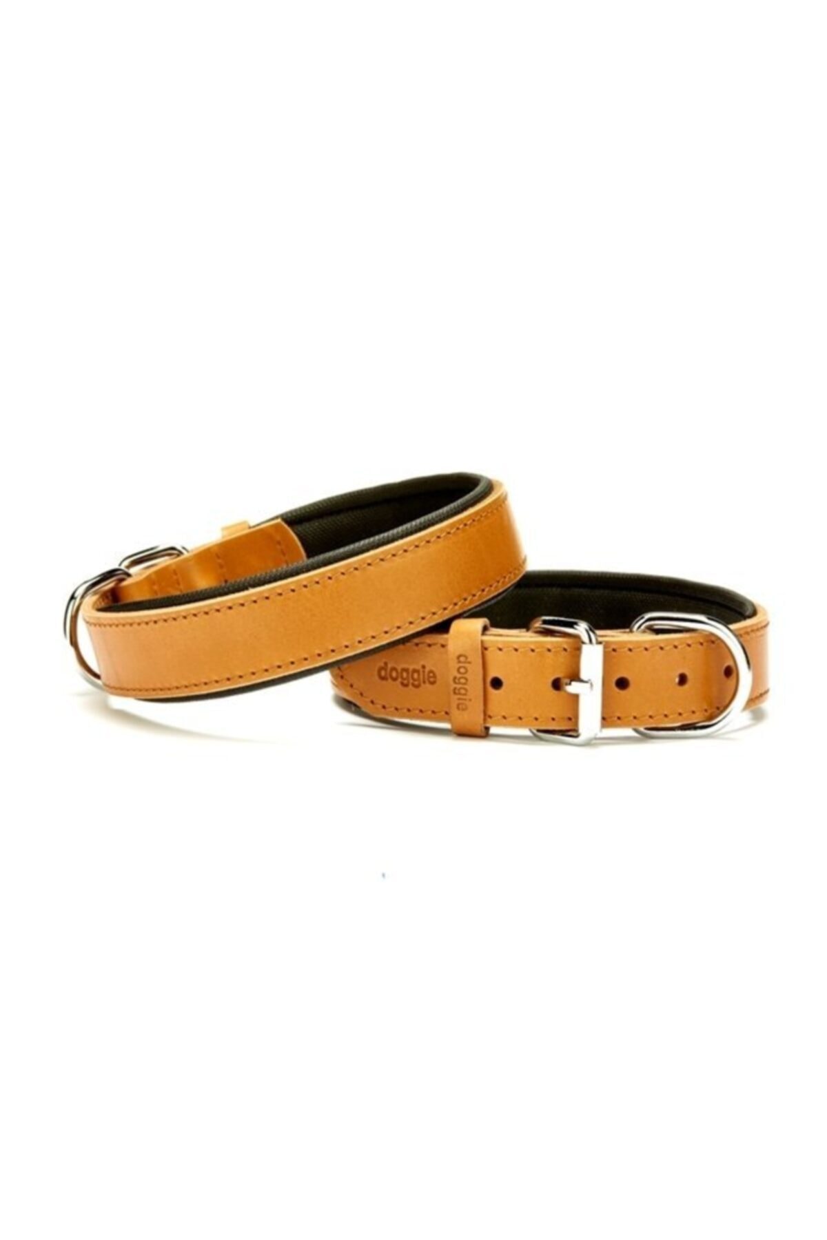 Doggie Konfor Deri Boyun Tasması 3x42-50cm Camel