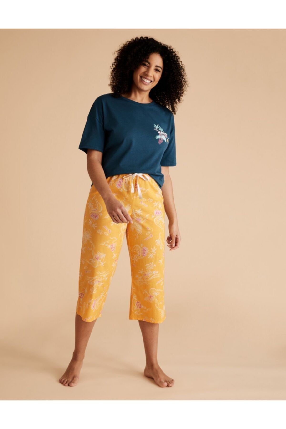 Marks & Spencer Tropical Cropped Pijama Altı