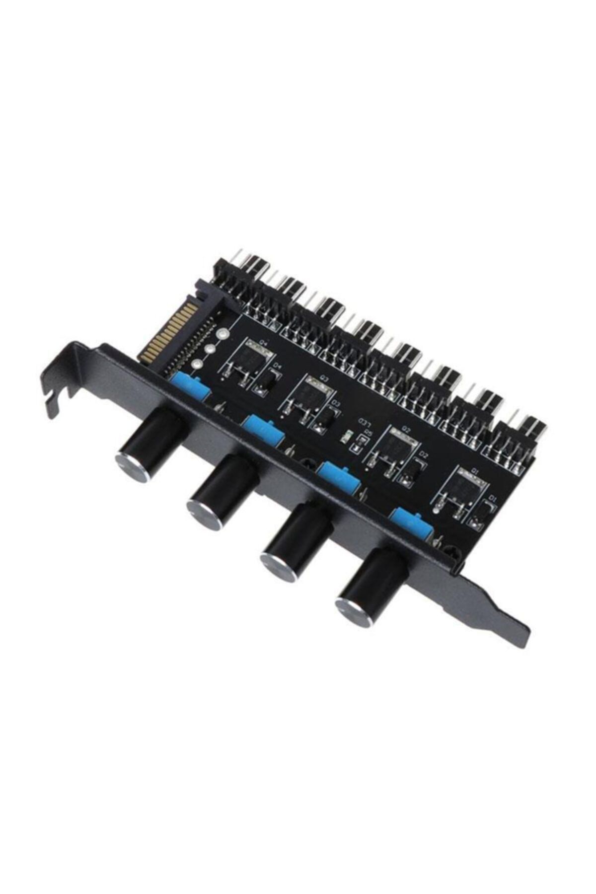 ARSTECH 8 Kanal 4 Pin Pc Fan Çoklayıcı Düğmeli Hız Kontrol Cihazı Sata