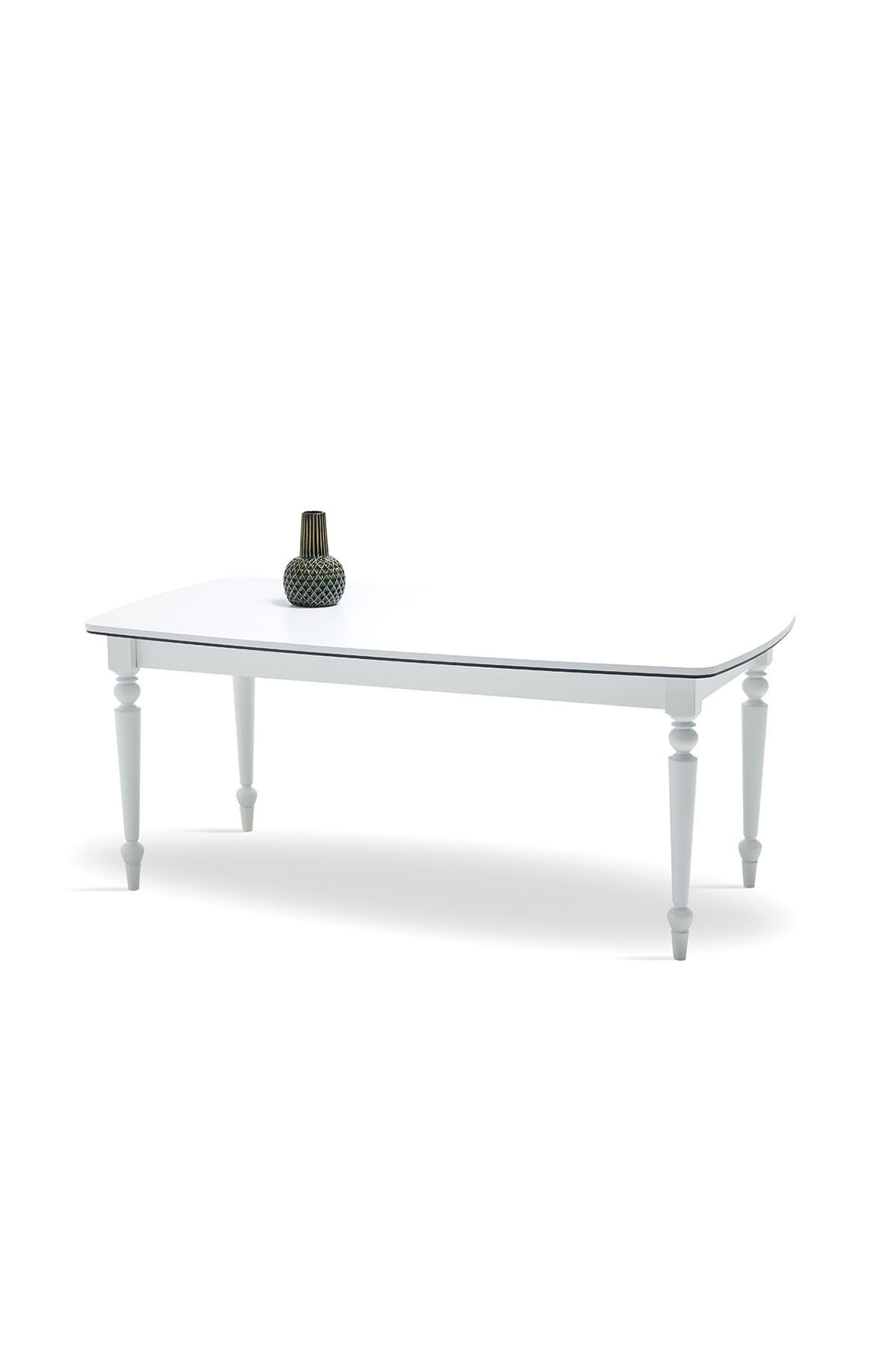 Enza Home Rattan Sabit Masa Ahşap Ayaklı