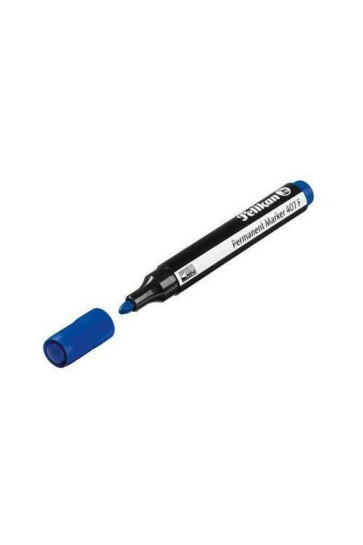 Pelikan 407 Permanet Markör Kalem Yuvarlak Uç Mavi