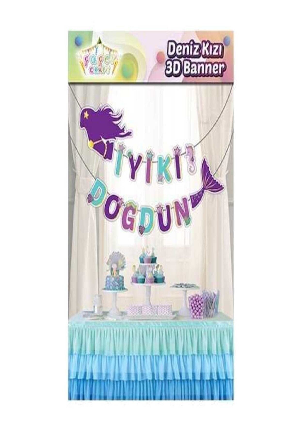 Craft Paper Co. Deniz Kızı 3d Banner Iyiki Doğdun Yazısı