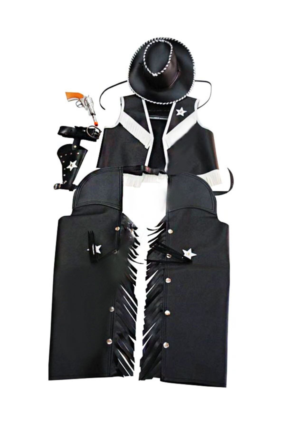 Ufuk Şaka Oyunları Merkezi Çocuk Kovboykostüm Set Yelek Şapka Kılıf Tabanca ,rodeo Pantalon (6-8 Yaş )