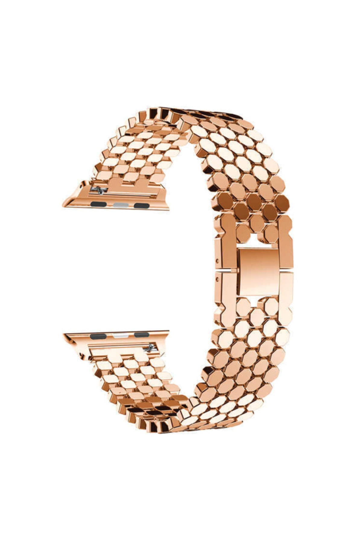 Apple Watch Seri 2/3/4/5/6/se 40mm Uyumlu Nezih Case Metal Bal Peteği Kordon Rose Gold