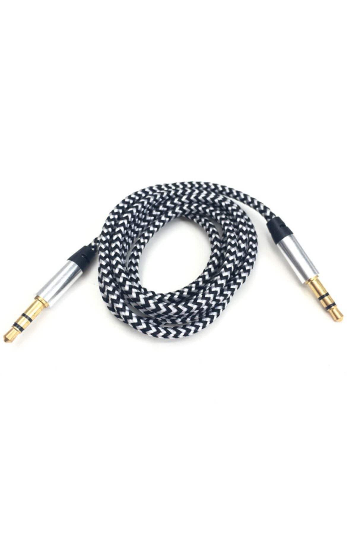 Streak Oto Araç Teyp Müzik Aux Ses Bağlantı Kablosu Stereo Kablo - Gümüş-siyah