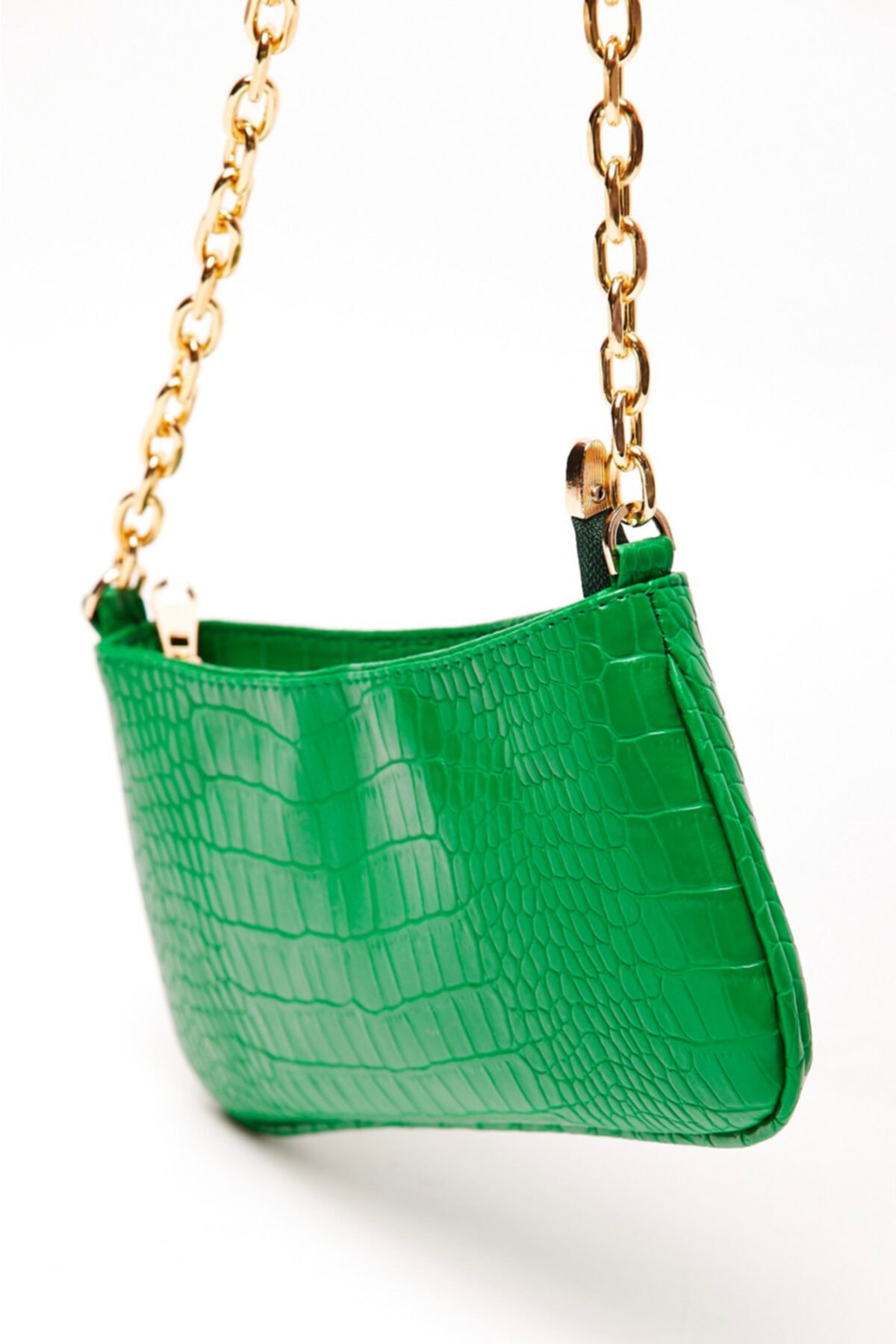 Ludo Vico Kadın Zincirli Krokodil Omuz Çantası Yeşil