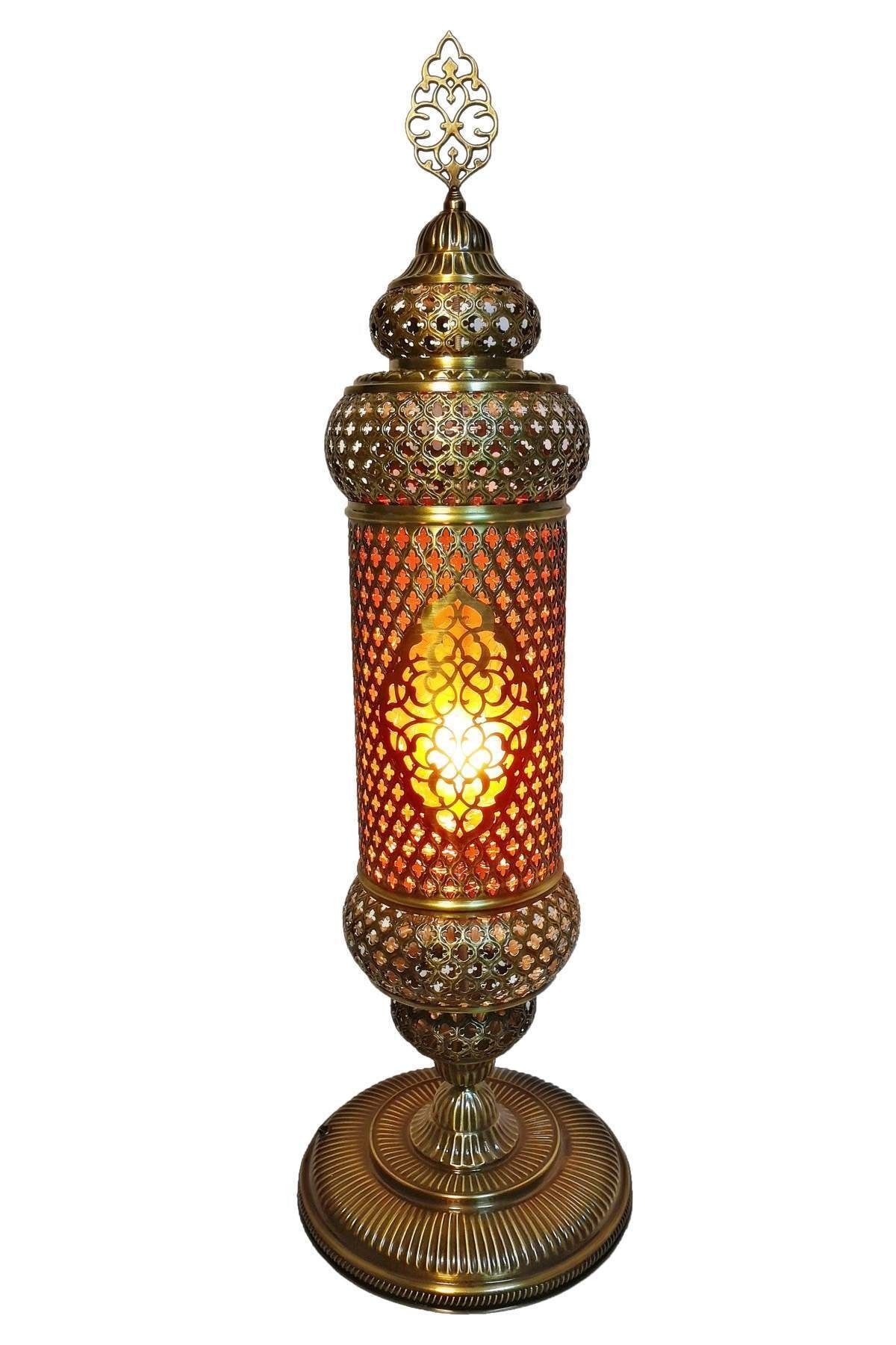 the istanbul lamp Osmanlı Dekoratif Sarı Pirinç Masa Lambası O1211ltr