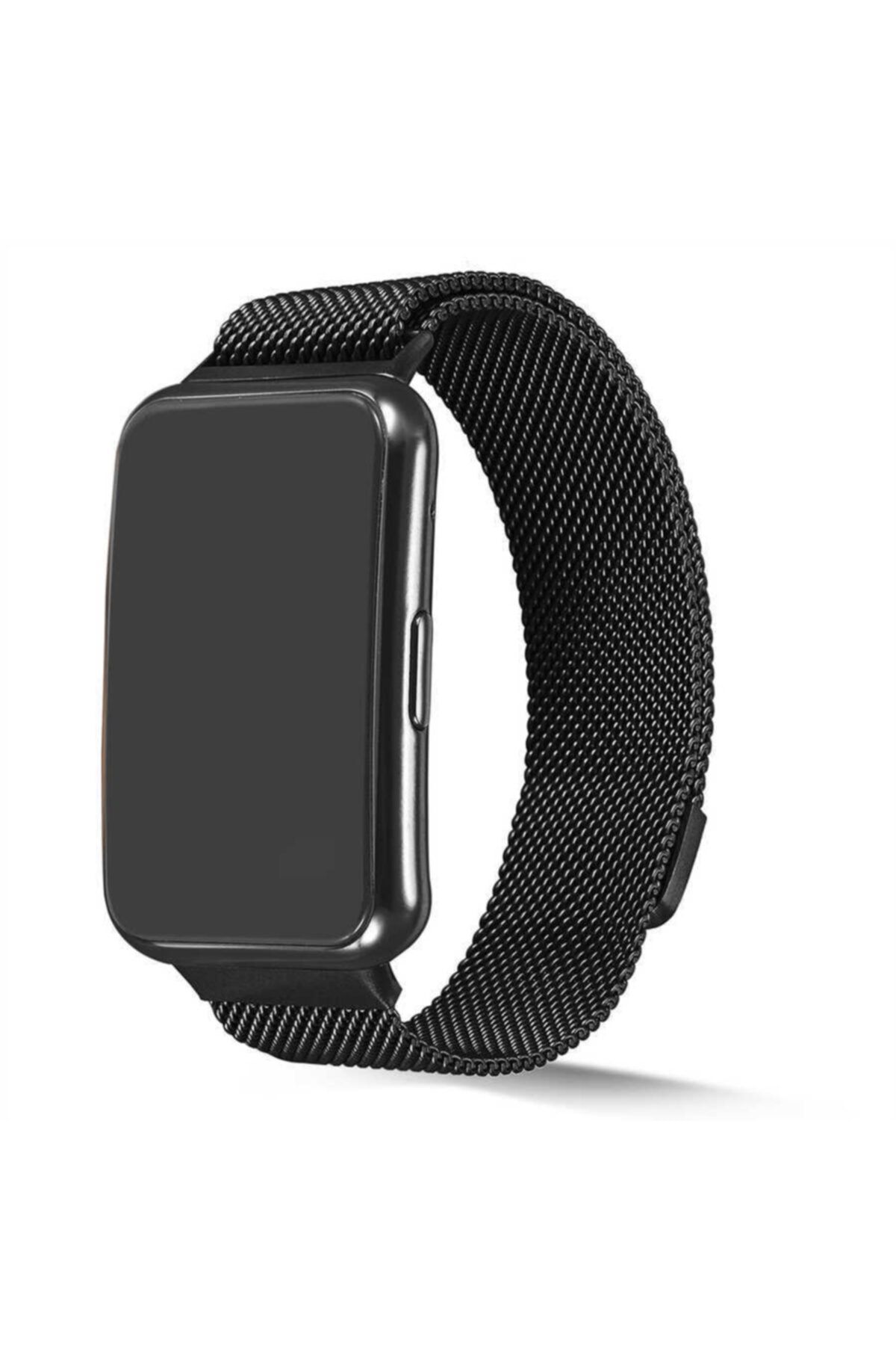 Huawei Watch Fit Uyumlu Hasır Tasarım Mıknatıslı Ayarlanabilir Metal Kordon (SAAT DEĞİLDİR)