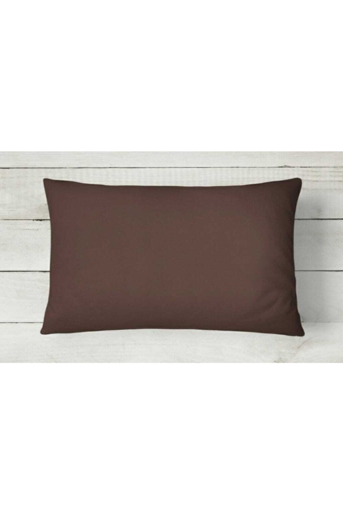 zambaktekstil 50x70 Koyu Kahverengi Yastık Kılıfı 2 Adet %100 Pamuklu