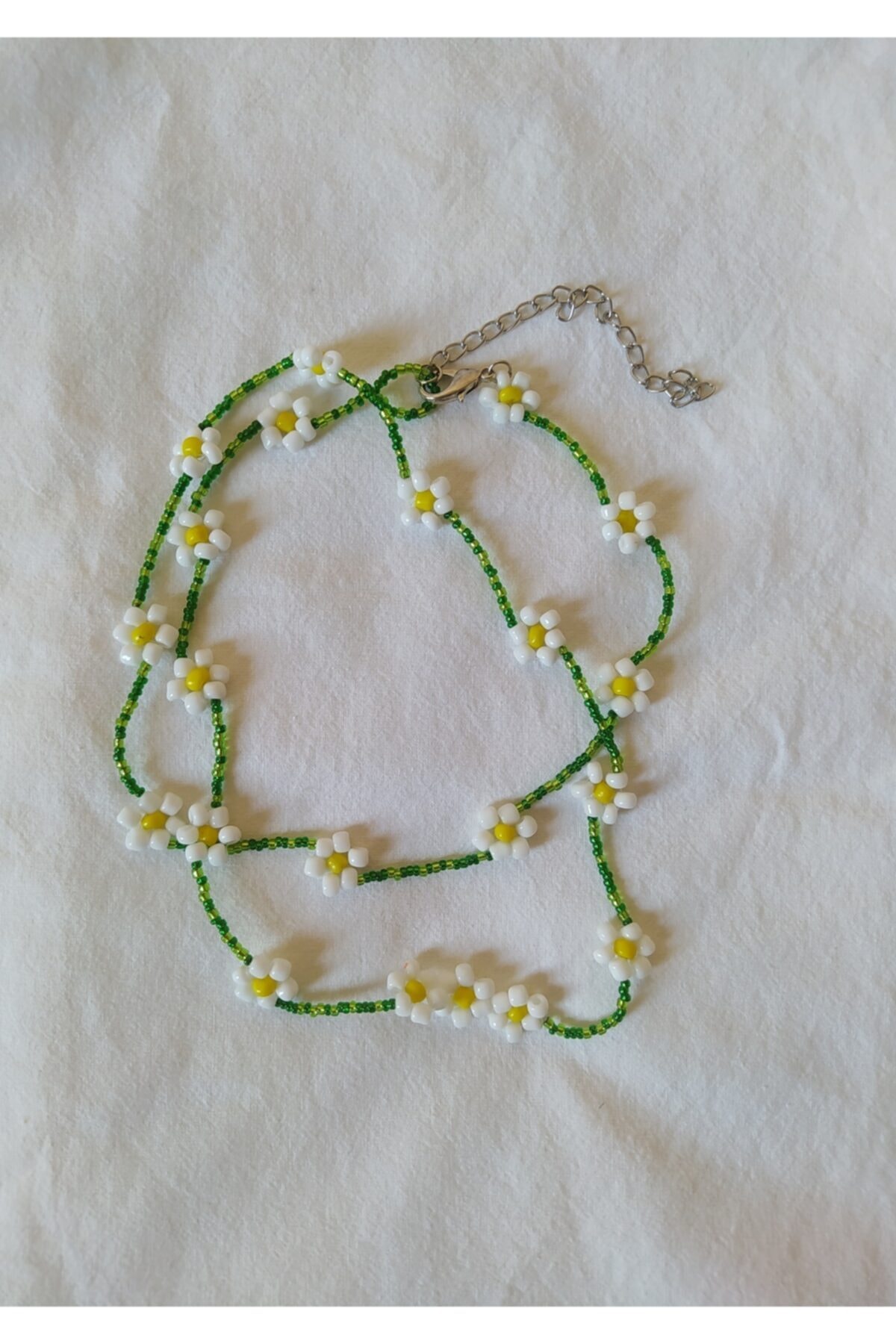 Cica Lila's Store Kadın Papatyalı Bel Zinciri Cam Boncuklu Trend Vücut Aksesuarı