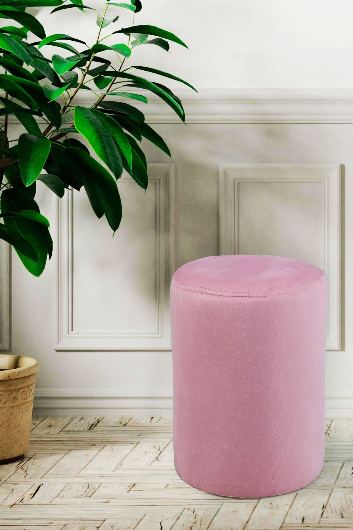 Express Mobilya Soho Silindir Puf Pembe