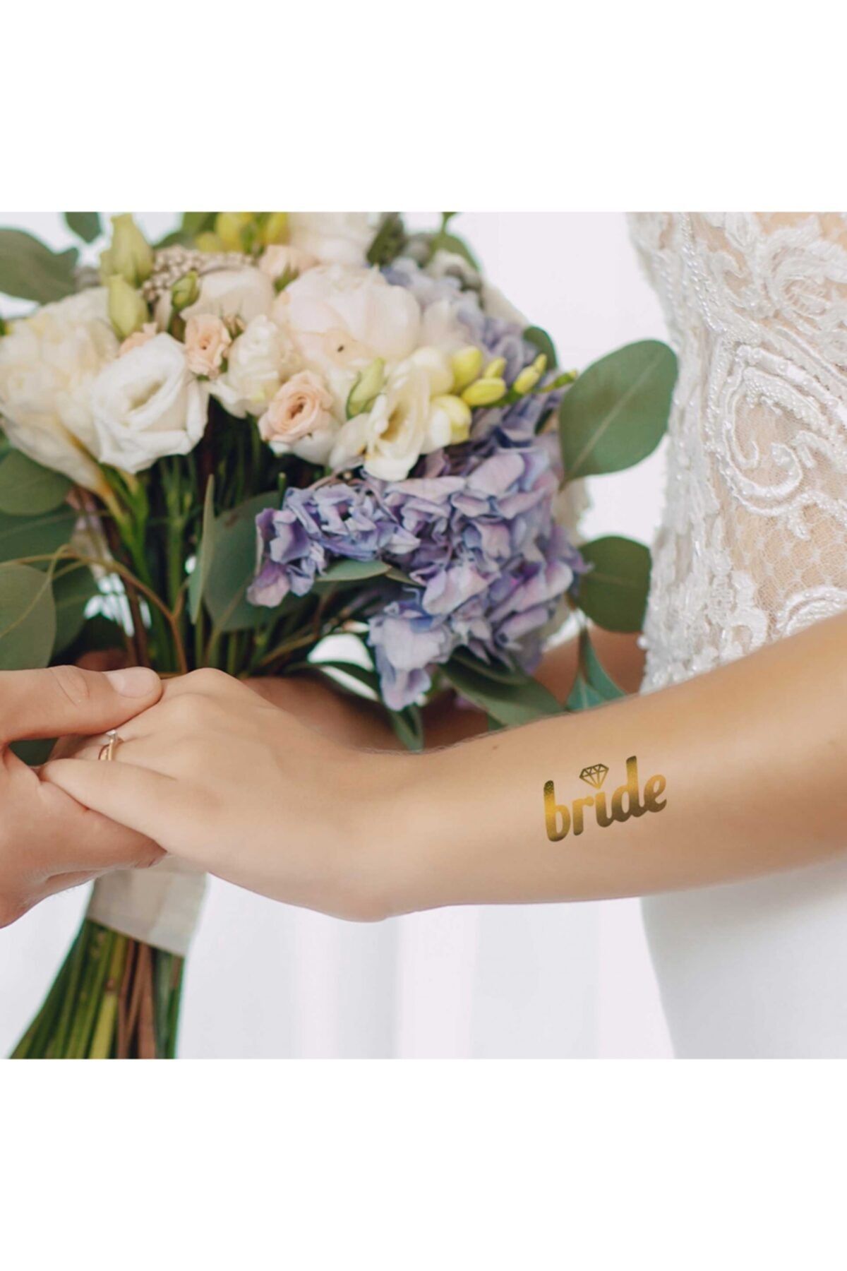 Zamak Ticaret Tekli Bride Tattoo Model 2 - Altın Yaldız - 5,5 Cm X 5,5 Cm - Geçici Dövme