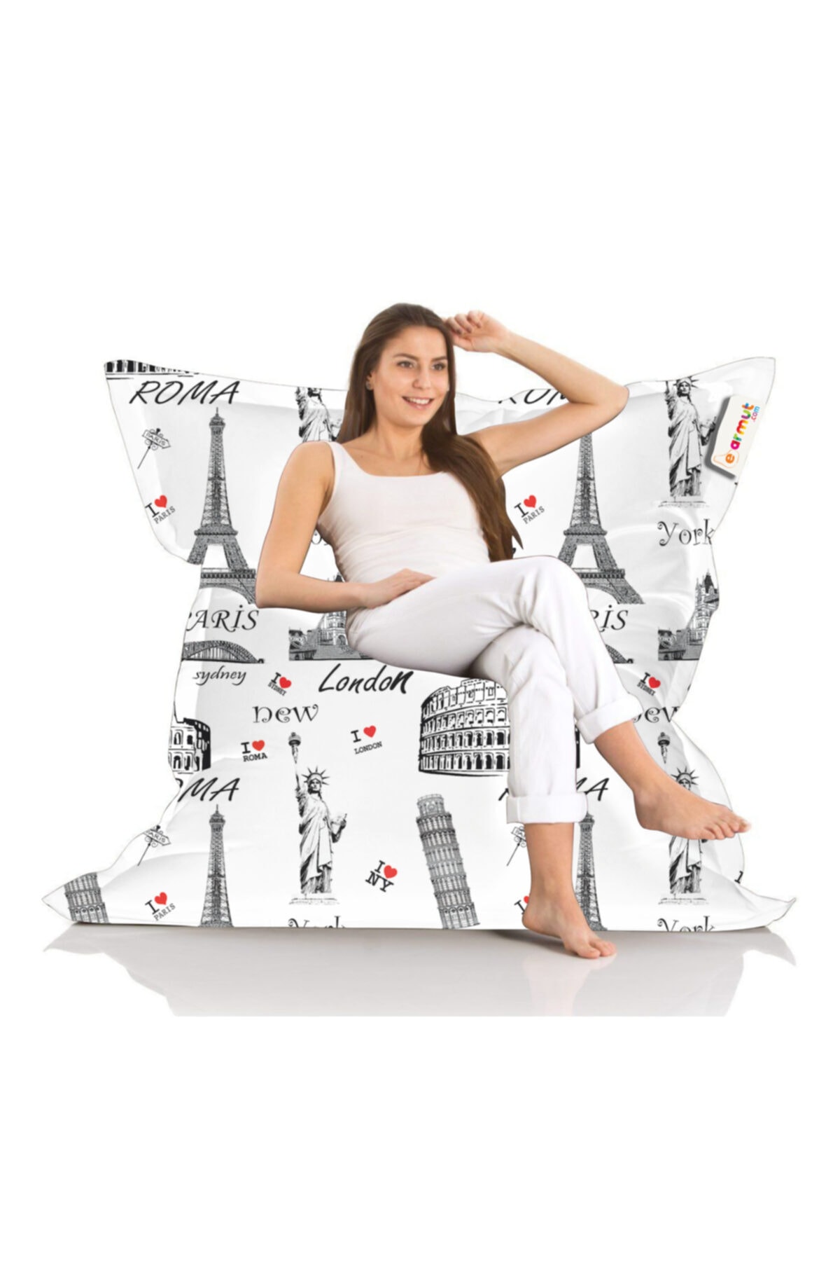 EARMUT Dev Minder Özel Tasarım Baskılı Çok Amaçlı Oxford Kumaş-london Roma Paris