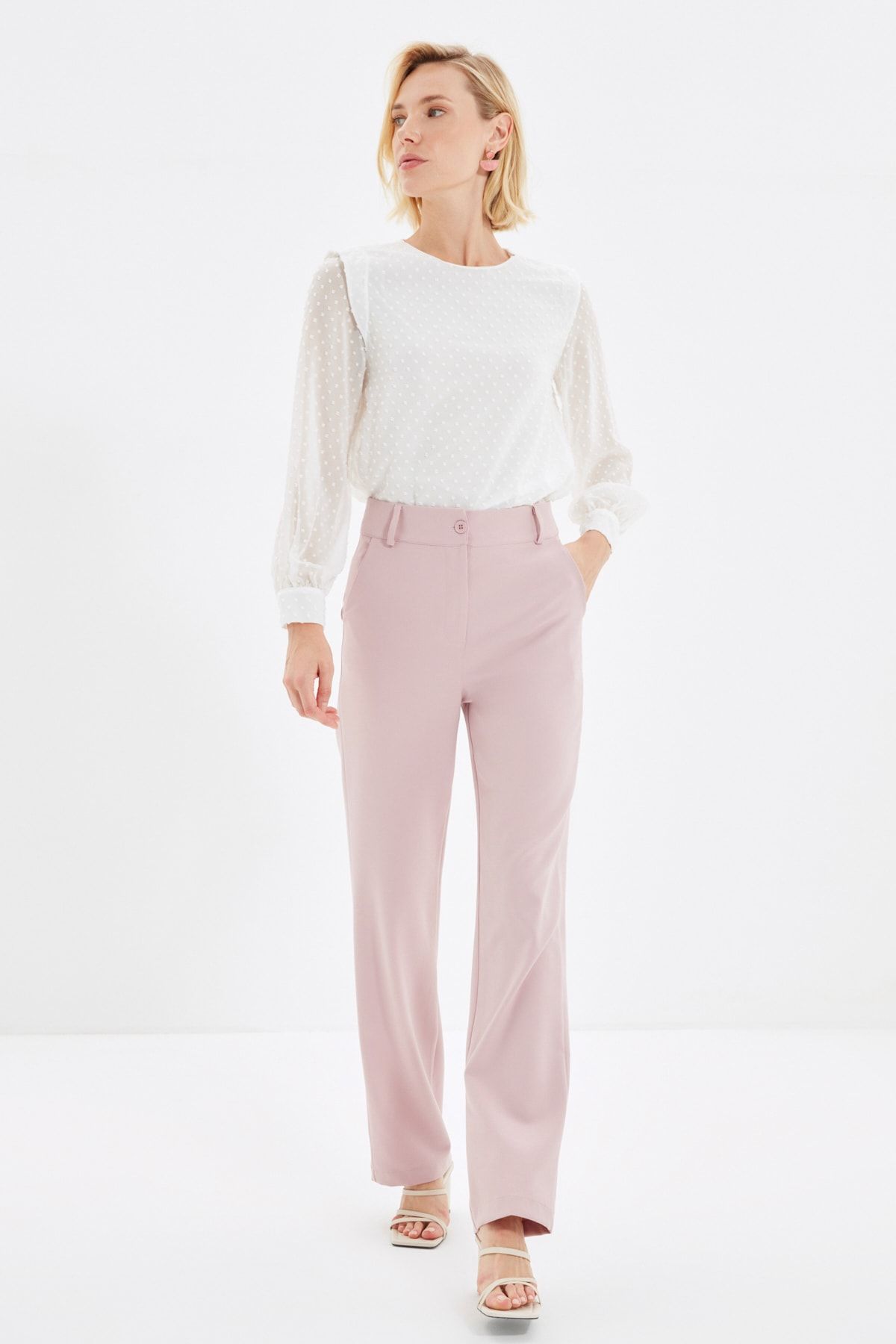 TRENDYOLMİLLA Gül Kurusu Cepli Pantolon TWOAW22PL0163