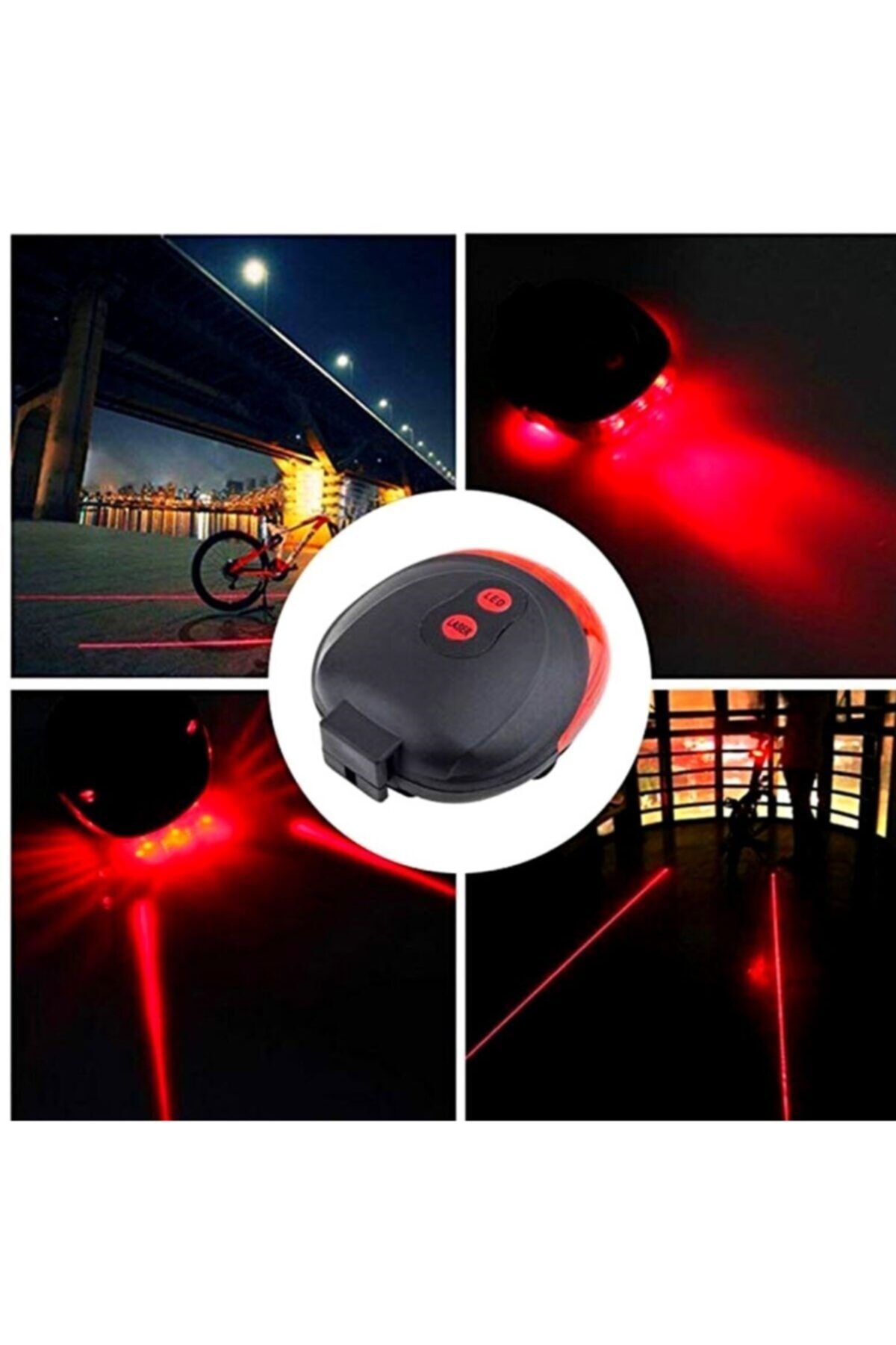 RELIES STORE Çok Fonksiyonlu Pilli Bisiklet Led Lazer Işığı Arka Stop Lambası