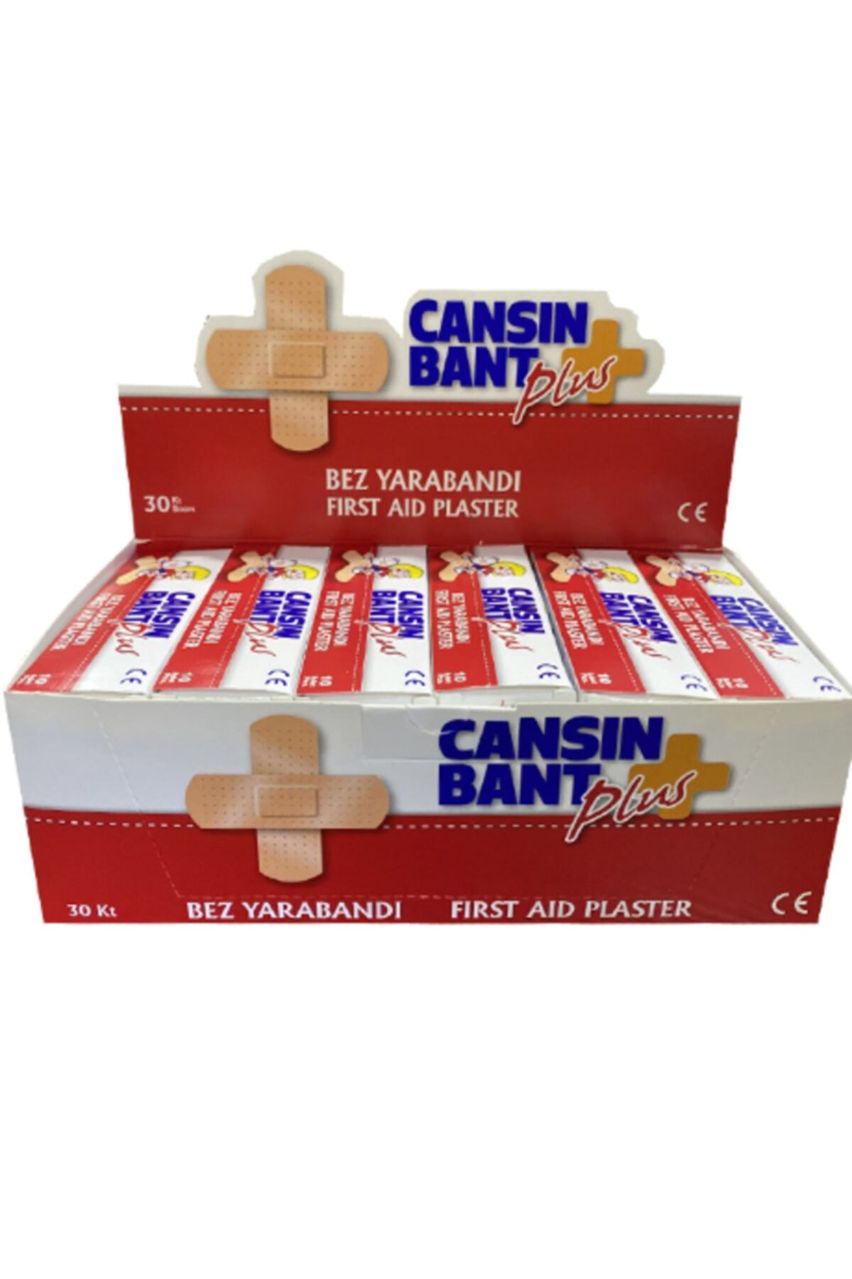 CANSIN Bant Bez Plus Yarabandı 10'lu X 30 Paket (ilkyardım Yara Bandı)