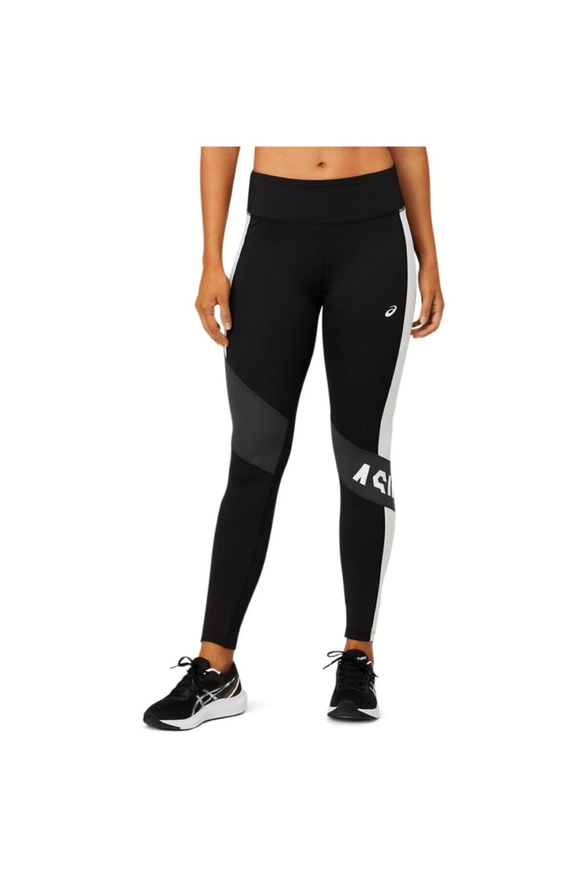 Asics Kadın Siyah Beyaz Tayt