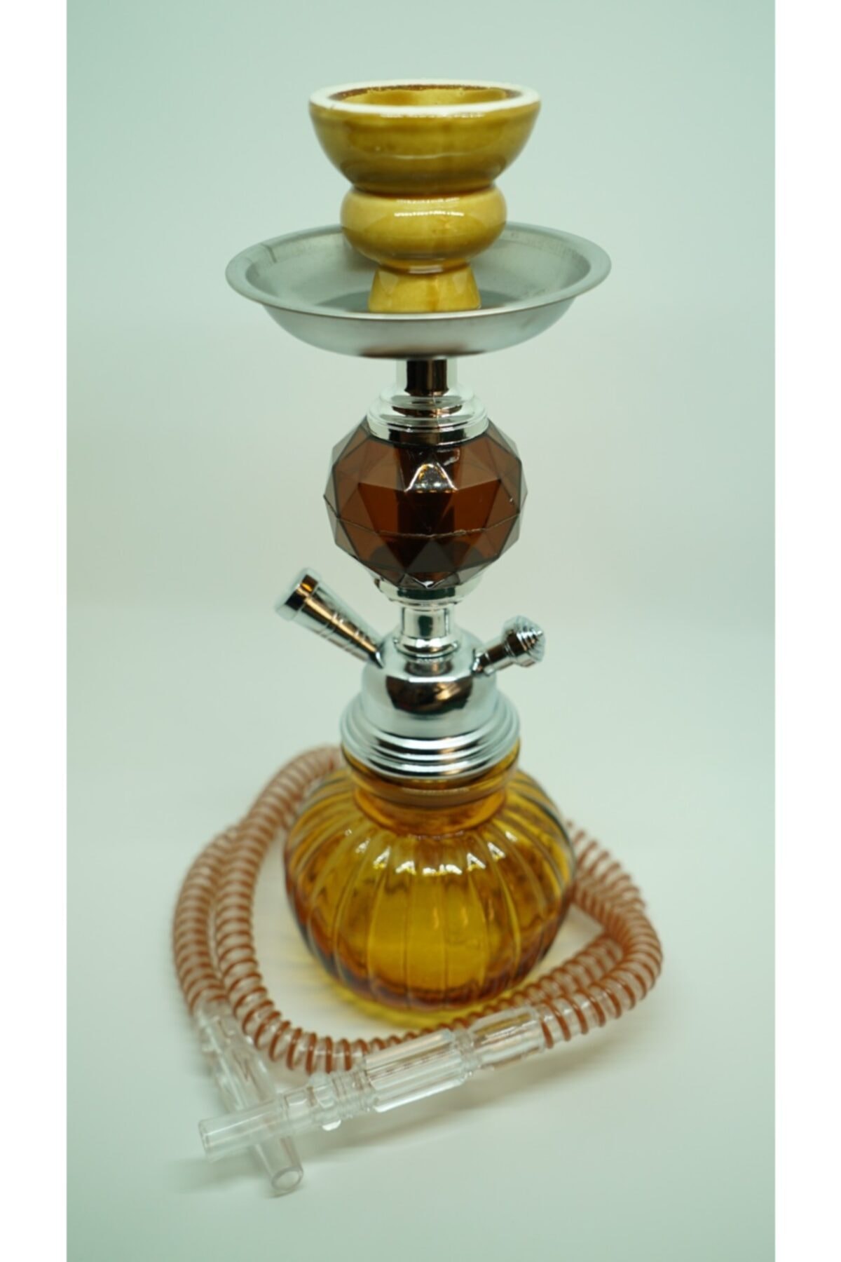 KEFO GOLD Çantalı Küçük Boy Midi Taşınabilir Nargile Takımı -sarı-kp004